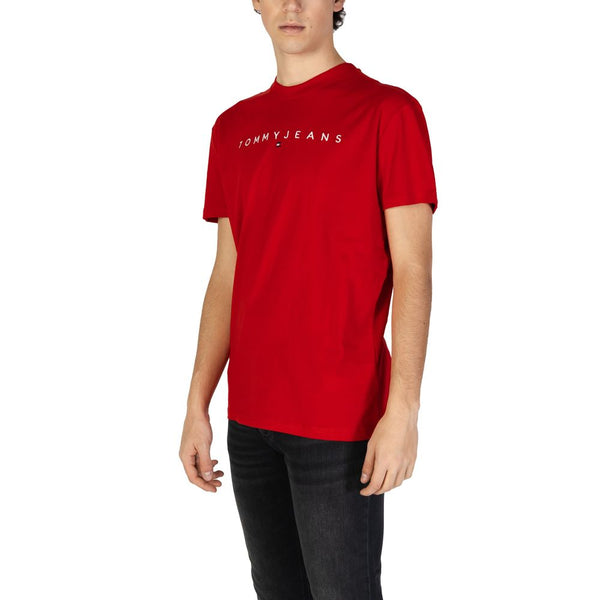 Tommy Hilfiger Jeans Red Cotton Rigenerato T-Shirt