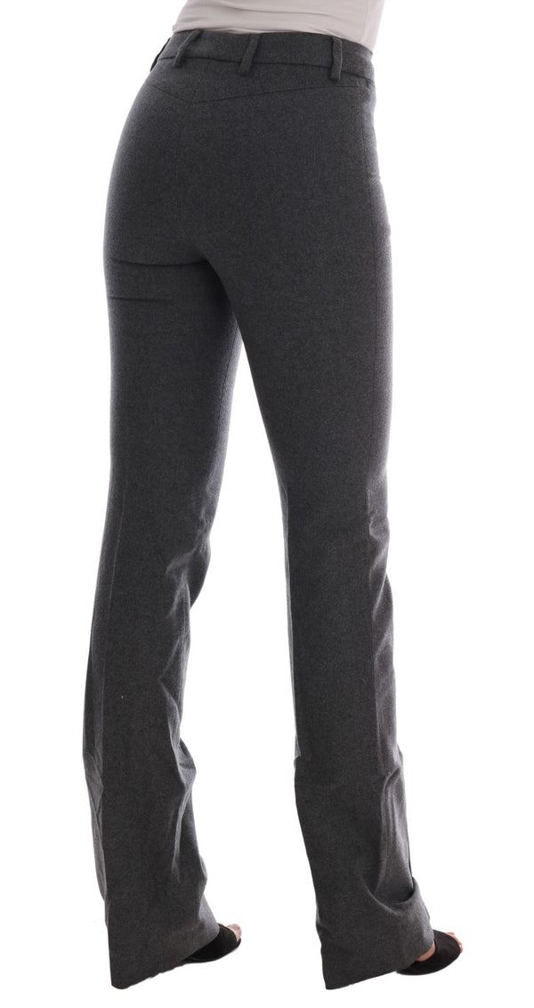 Ermanno Scervino Grey Wool Stretch Slim -housut