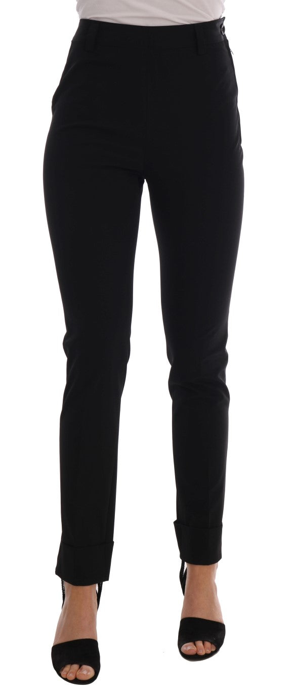 Ermanno Scervino Black Stretch Leggings -housut