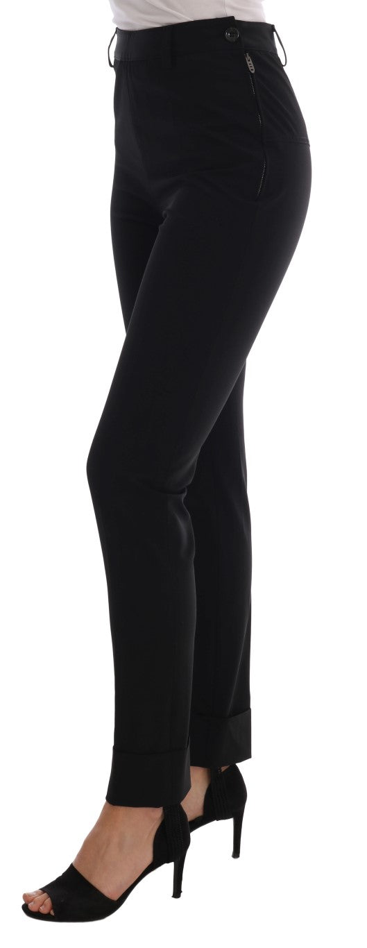 Ermanno Scervino Black Stretch Leggings -housut