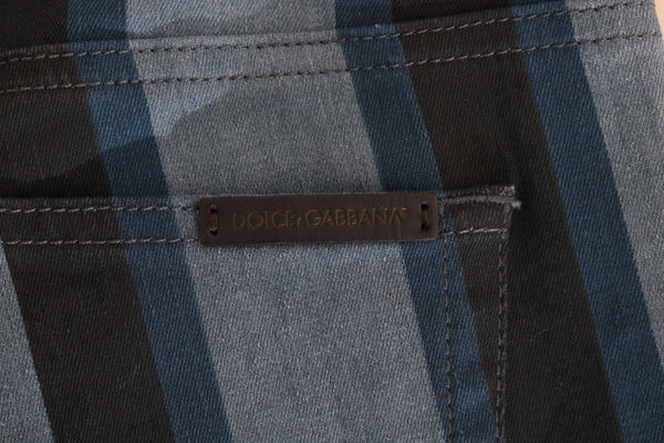 Dolce &amp; Gabbana Blue GIRLY Striped Cotton Farkut