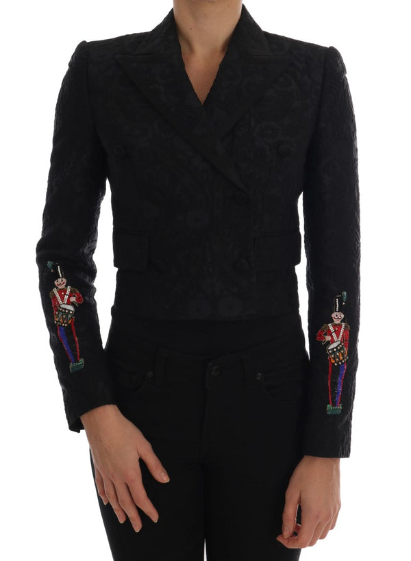 Dolce &amp; Gabbana Black Brocade Blazer -takki