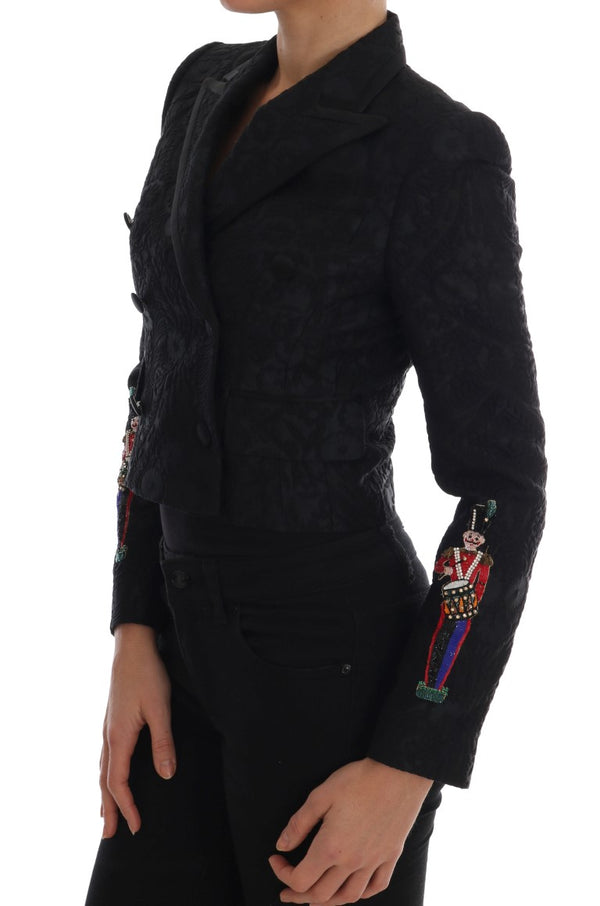 Dolce &amp; Gabbana Black Brocade Blazer -takki