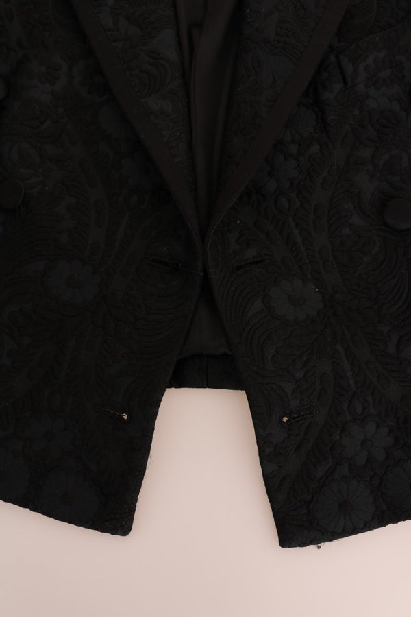 Dolce &amp; Gabbana Black Brocade Blazer -takki