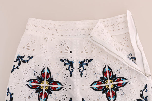 Dolce &amp; Gabbana Mulicolor Majolica Cutout Capri -housut