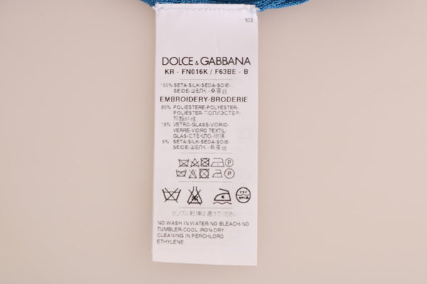 Dolce &amp; Gabbana Blue Silk Love on villapaita