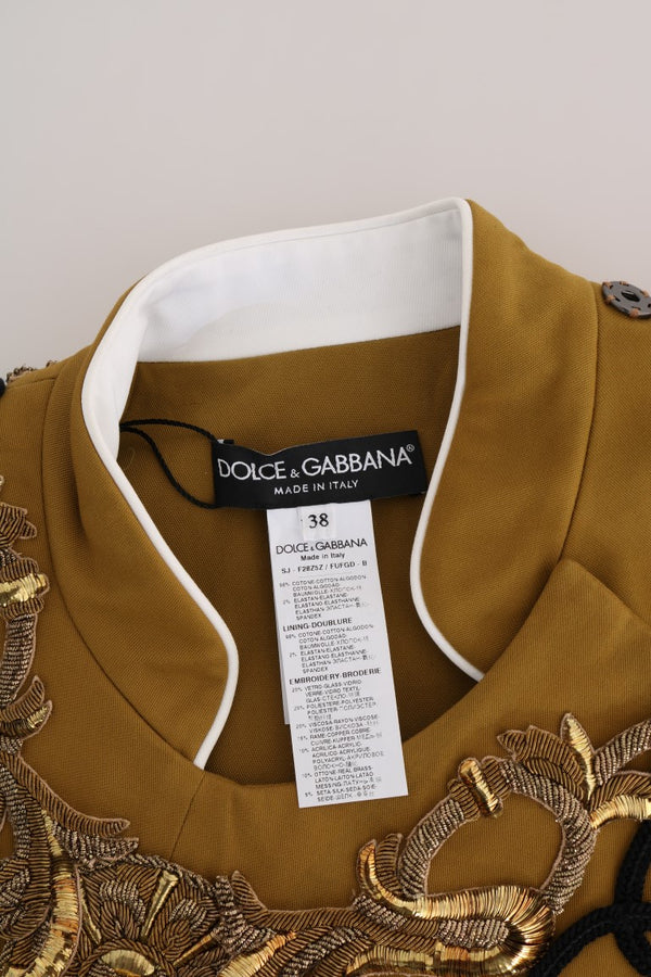 Dolce &amp; Gabbana Yellow Crystal Cross Vest -takki