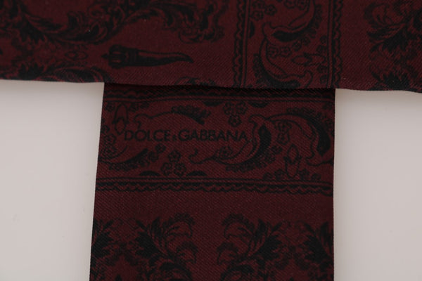 Dolce &amp; Gabbana Bordeaux Silk Crown Chili -huivi