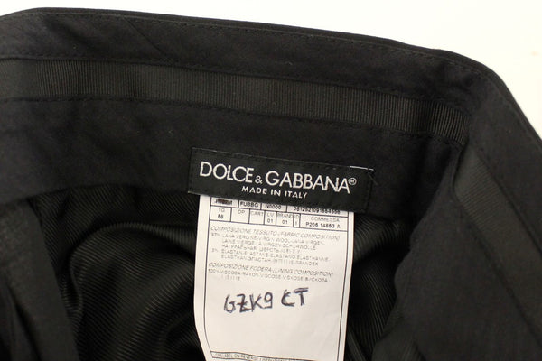 Dolce & Gabbana Elegant Pleated Black Wool Trousers