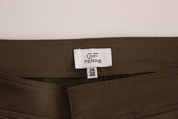 GF Ferre Green Cotton Stretch Comfort Fit -housut