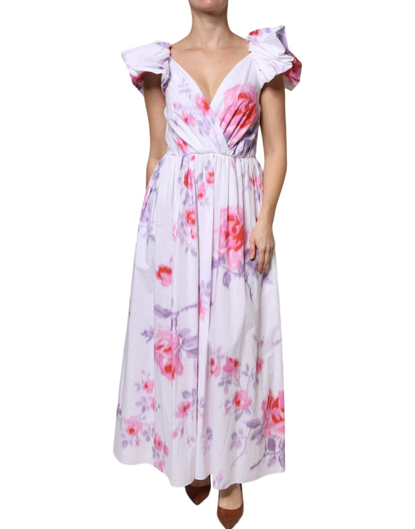 Philosophy White Floral Cotton Maxi Dress