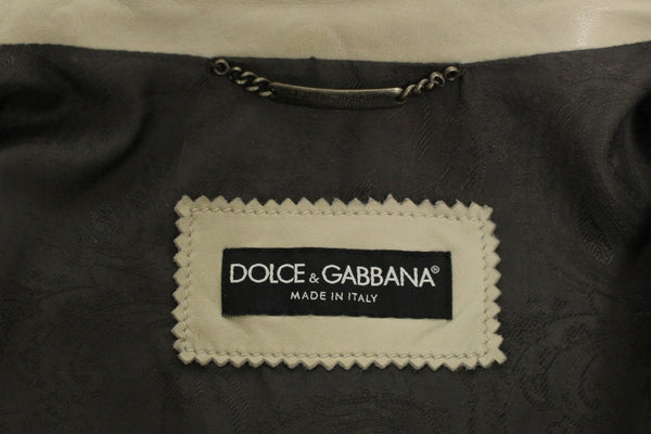 Dolce &amp; Gabbana beige nahkatakki Biker takki