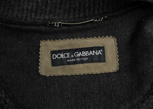 Dolce &amp; Gabbana ruskea harmaa nahkatakki