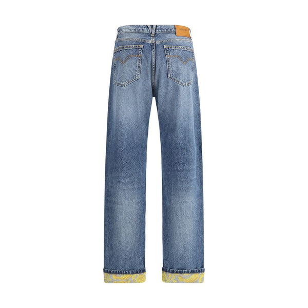 Versace Barocco Turn-Up Jeans