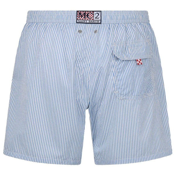 MC2 Saint Barth Light Blue Polyester Swimwear