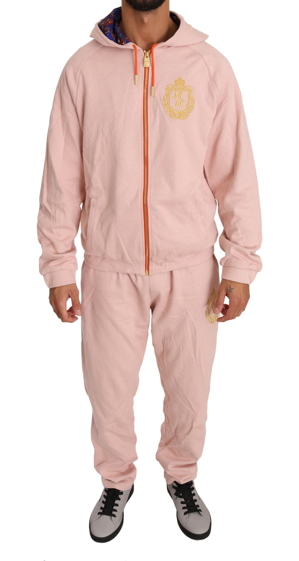 Billionaire Italian Couture Elegant Pink Cotton Sweatsuit Luxury Comfort