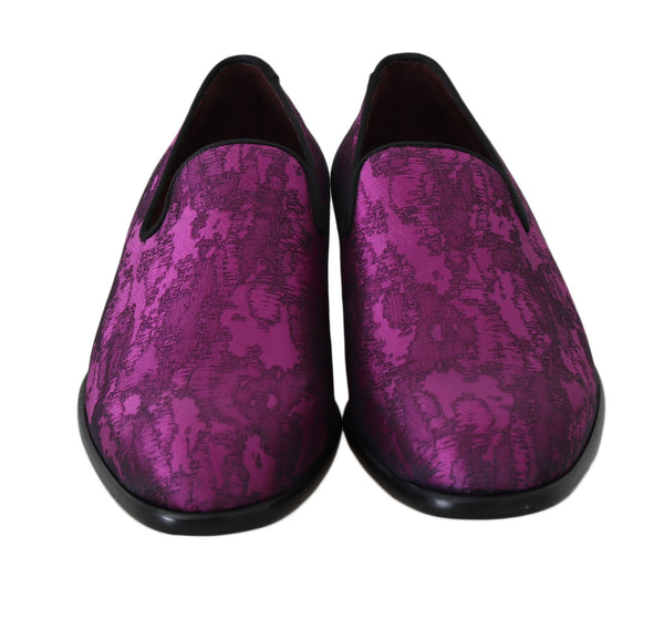 Dolce &amp; Gabbana Purple Jacquard Loafers -mekko juhlakengät