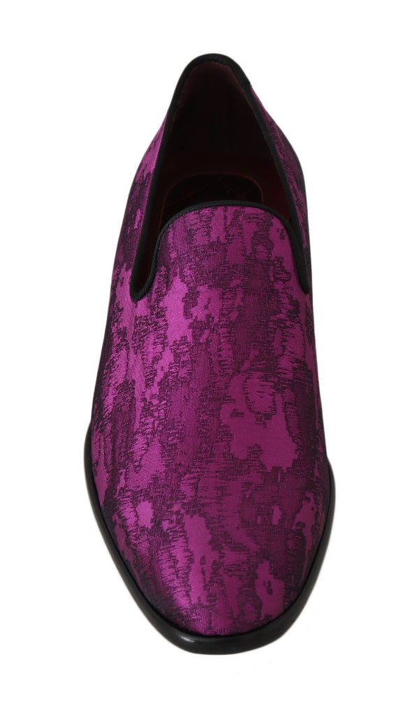 Dolce &amp; Gabbana Purple Jacquard Loafers -mekko juhlakengät