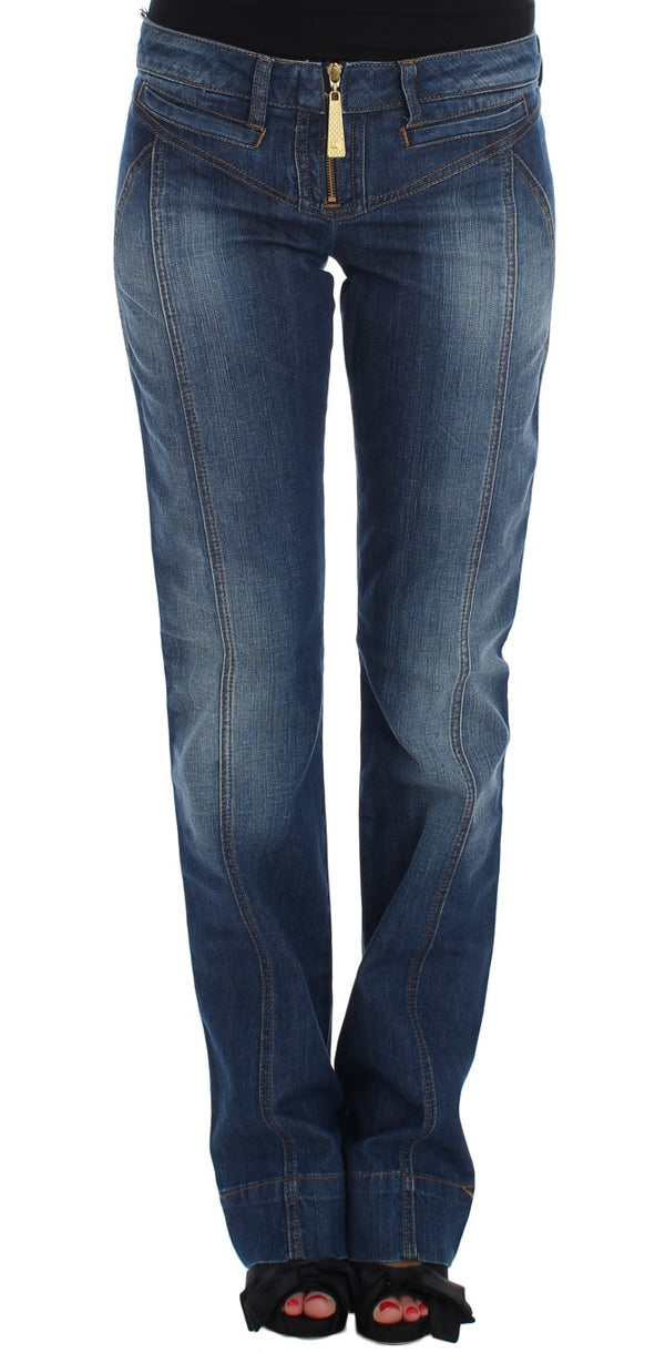 Cavalli Blue Wash Cotton Stretch Boot Cut -farkut