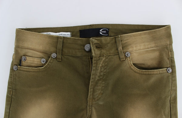 Cavalli Green Slim Fit Cotton Stretch Jeans