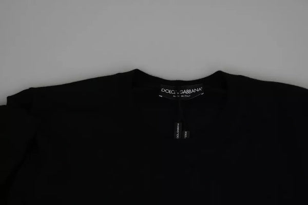 Dolce & Gabbana Black Cashmere Crew Neck Sweatshirt Sweater