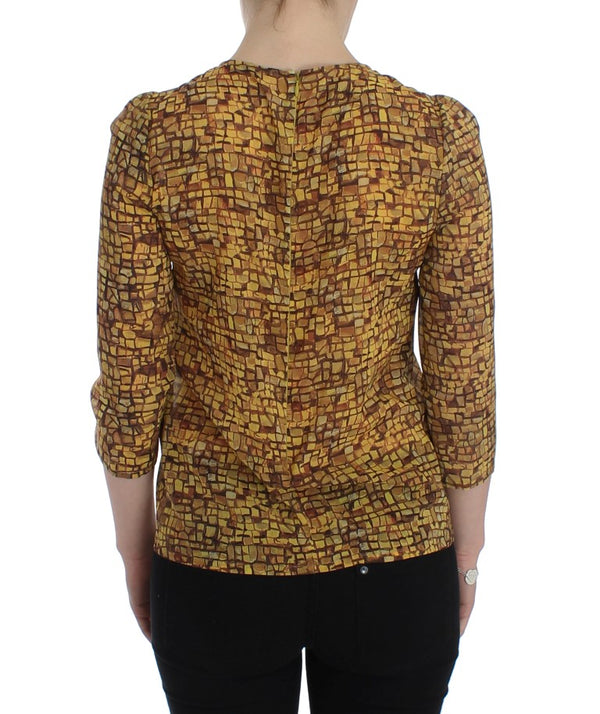 Dolce &amp; Gabbana Multicolor Mosaic Print silkkipusero T-paita