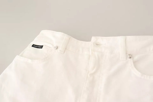 Dolce & Gabbana White MONICA Boot Cut Cotton Denim Jeans