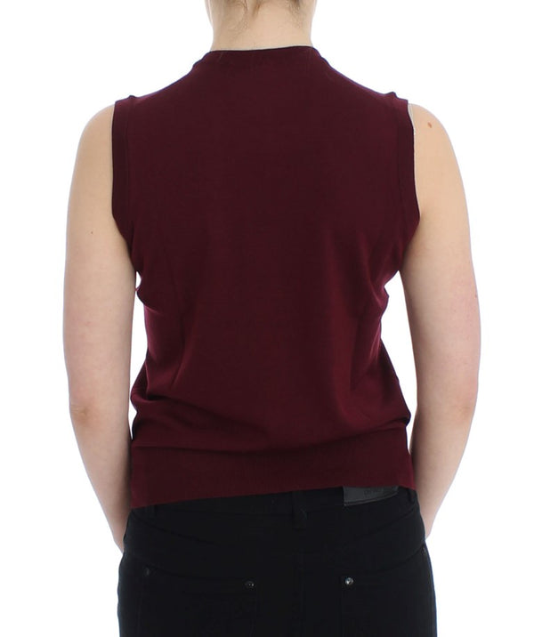 Dolce &amp; Gabbana punainen hihaton Crewneck Vest -pusero