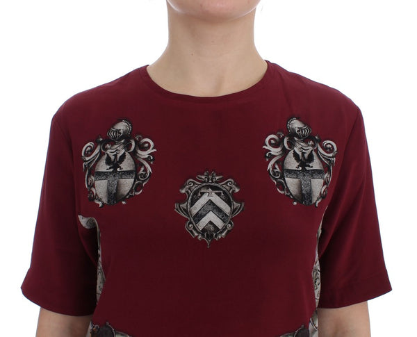 Dolce &amp; Gabbana Red Knight Print silkkipusero T-paita