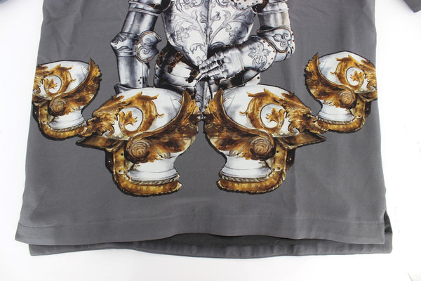 Dolce &amp; Gabbana Grey Knight Crown Print silkkipusero