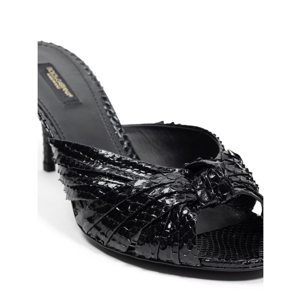 Dolce & Gabbana Black Snake Skin  Sandal