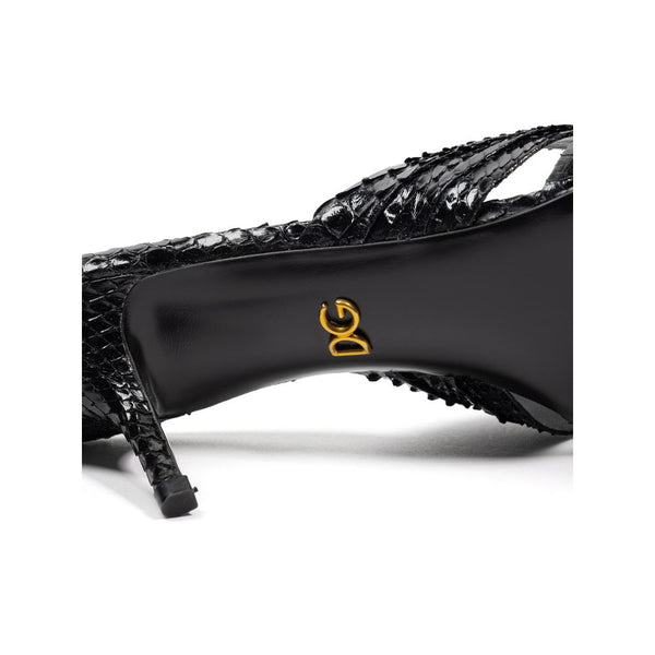 Dolce & Gabbana Black Snake Skin  Sandal