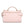Dolce & Gabbana Light Pink Logo Plaque Soft Leather Strap Crossbody Bag