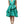 Alberta Ferretti Green Satin Polyester Sleeveless V-neck Layered Dress