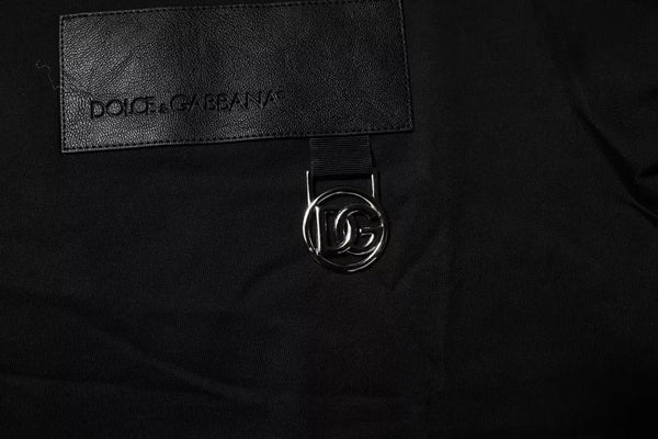 Dolce & Gabbana Black Logo Patch Cotton Crew Neck T-shirt