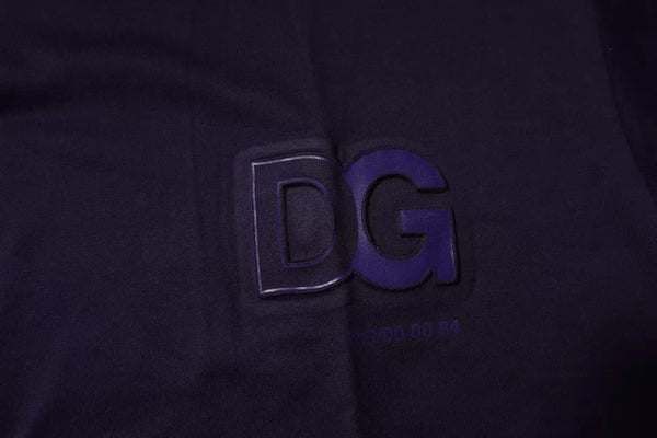 Dolce & Gabbana Navy Blue DG Logo Cotton Crew Neck T-shirt