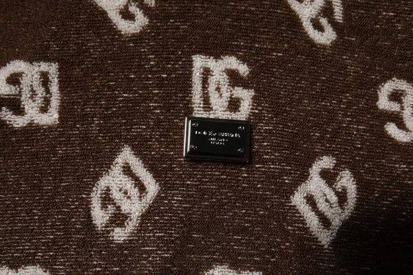 Dolce & Gabbana Brown Logo Monogram Cotton Crew Neck T-shirt