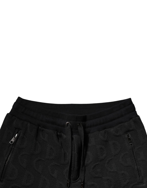 Dolce & Gabbana Black Logo Monogram Jogger Sweatpants Pants