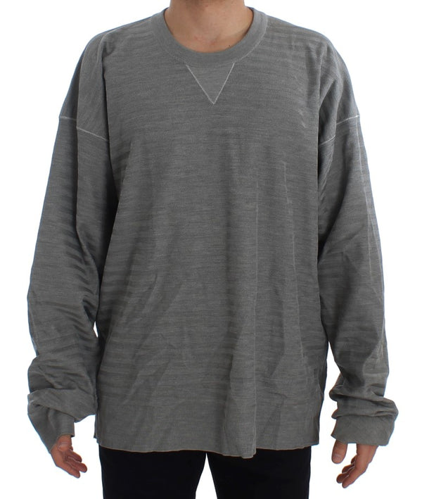 Dolce &amp; Gabbana Grey Crewneck Pullover -silkkipusero