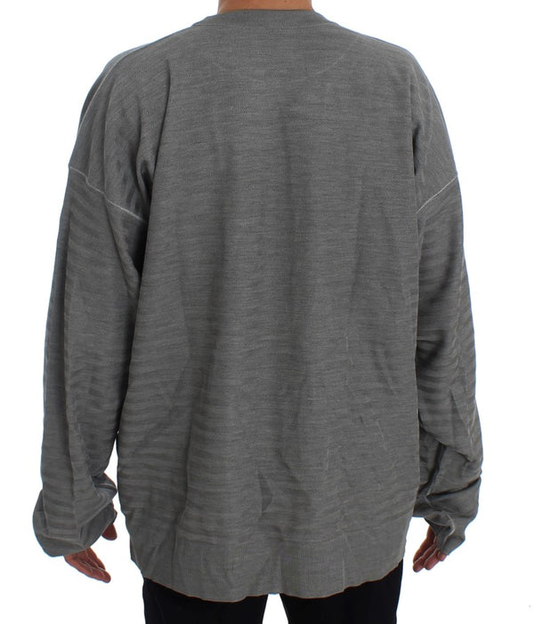 Dolce &amp; Gabbana Grey Crewneck Pullover -silkkipusero