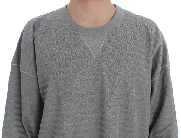 Dolce &amp; Gabbana Grey Crewneck Pullover -silkkipusero