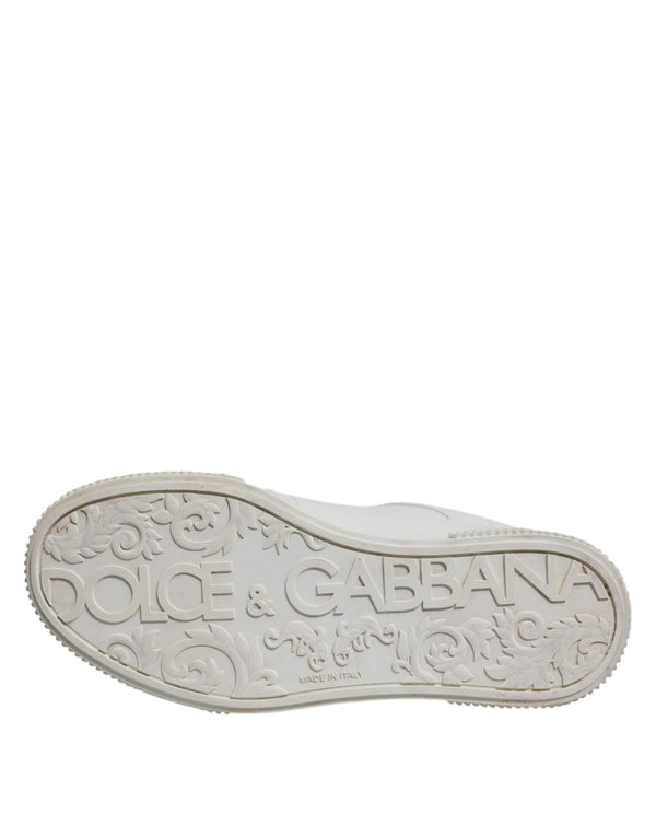 Dolce & Gabbana White Miami Leather Low Top Sneakers Shoes