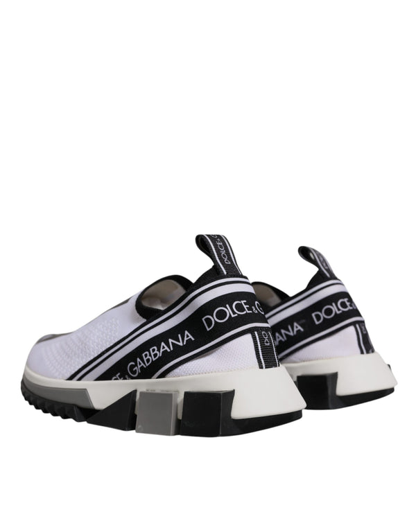 Dolce & Gabbana White Black Slip On Sorrento Sneakers Shoes