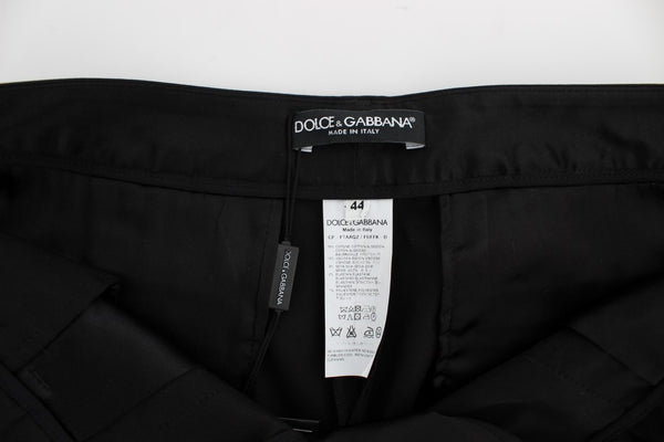 Dolce &amp; Gabbana Black Cotton Stretch Torero Capris -housut