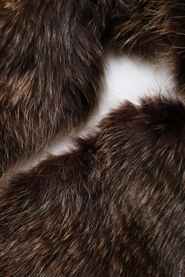 Dolce & Gabbana Brown Raccoon Fur Neck Warmer Winter Scarf