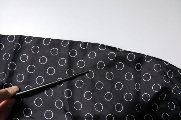 Dolce & Gabbana Black Circles Silk Fringes Shawl Wrap Scarf