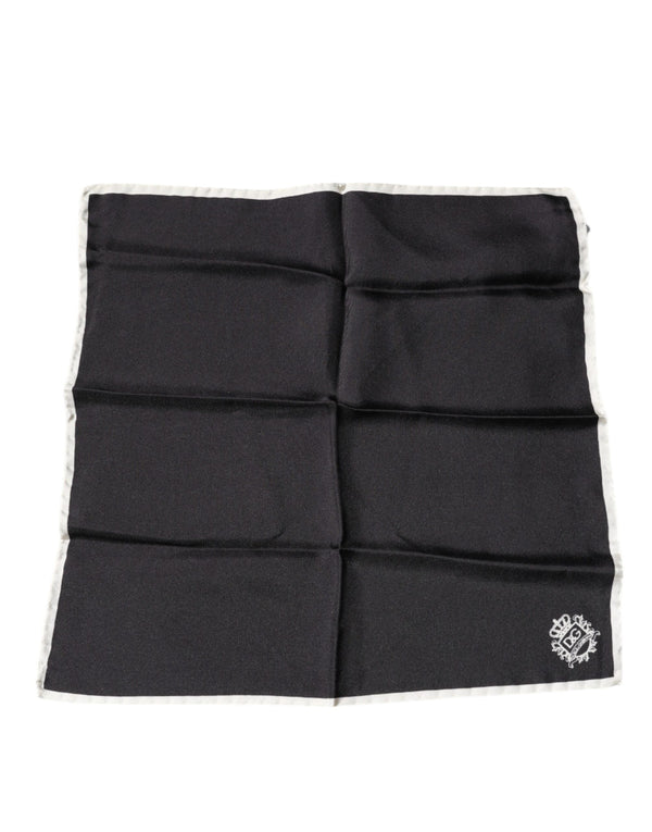 Dolce & Gabbana Black Crown Logo Square Handkerchief Scarf
