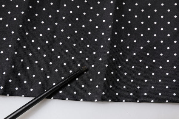 Dolce & Gabbana Black Polka Dots Silk Skinny Neck Wrap Scarf