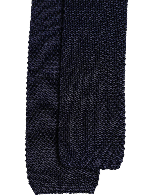 Dolce & Gabbana Dark Blue Silk Adjustable Necktie Tie