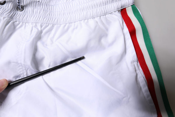 Dolce & Gabbana White Stripes Beachwear Shorts 2 Pc Swimwear